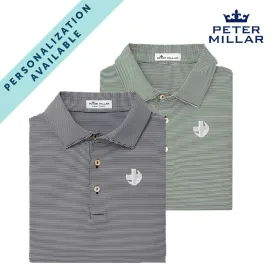 Lambda Chi Personalized Peter Millar Jubilee Stripe Stretch Jersey Polo with Symbol