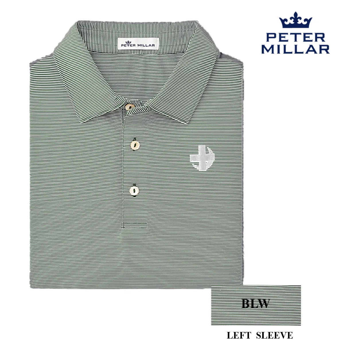 Lambda Chi Personalized Peter Millar Jubilee Stripe Stretch Jersey Polo with Symbol