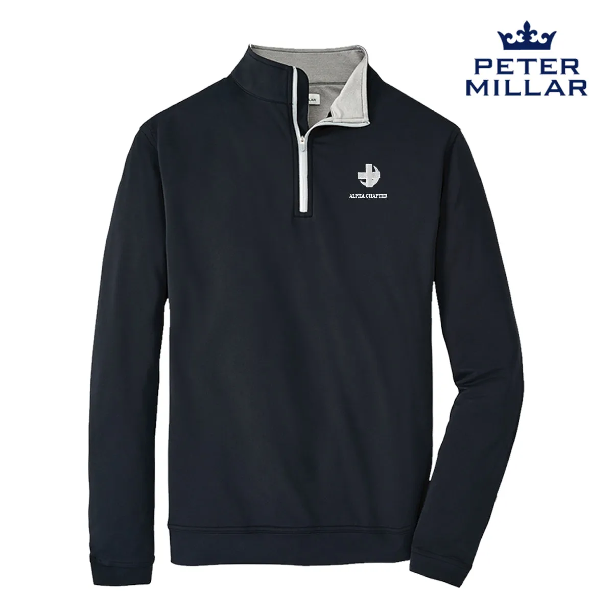 Lambda Chi Personalized Peter Millar Perth Stretch Quarter Zip with Symbol