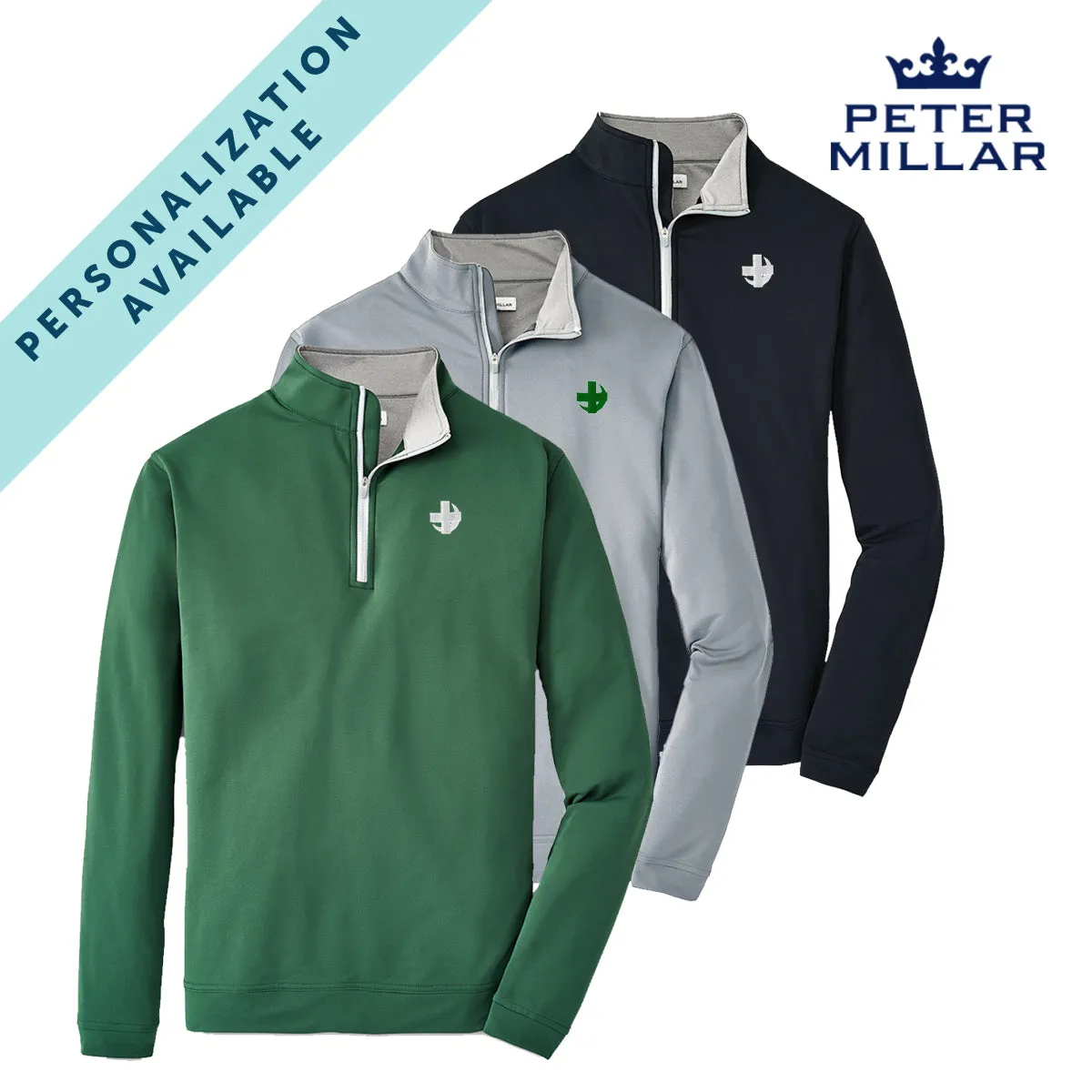 Lambda Chi Personalized Peter Millar Perth Stretch Quarter Zip with Symbol