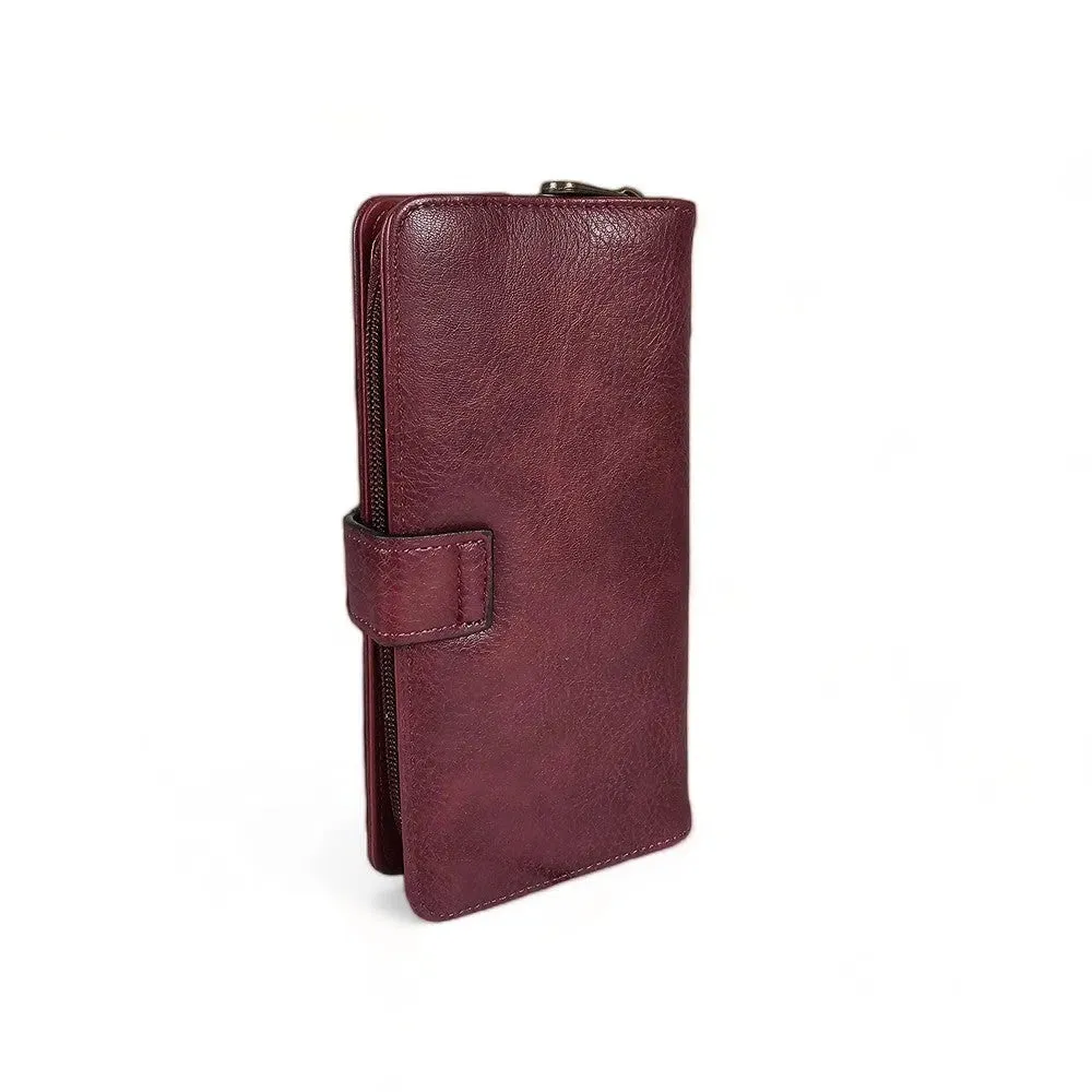 Large maroon wallet - PU leather