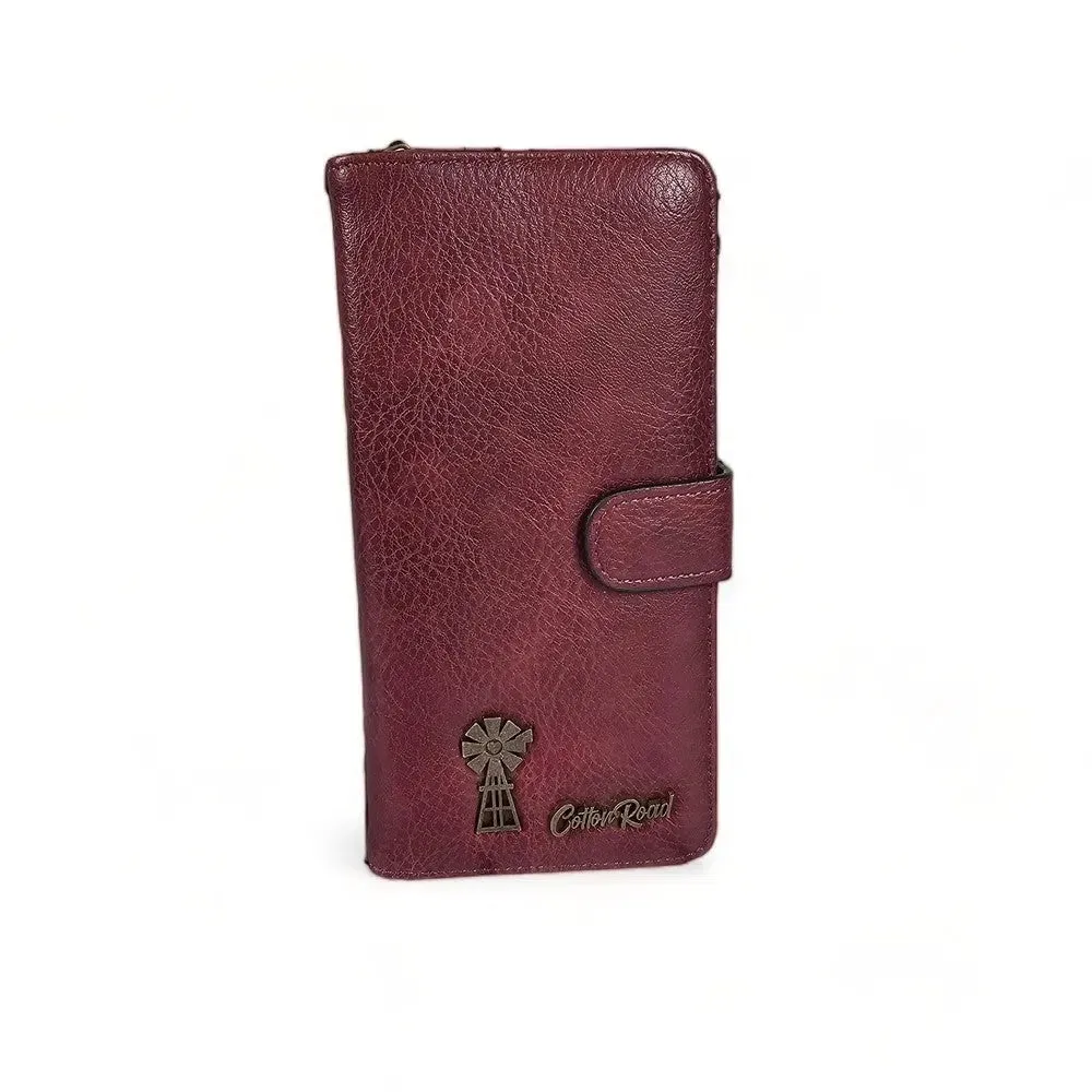 Large maroon wallet - PU leather