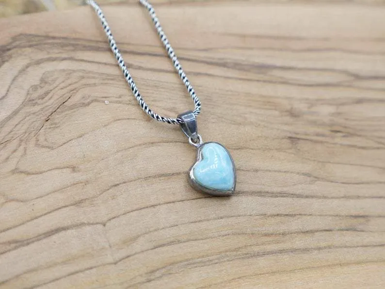 Larimar Heart Beach Pendant - Custom Piece