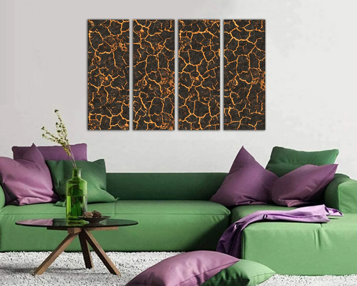 Lava canvas Abstract wall art Abstraction print home Molten lava decor ready to hang