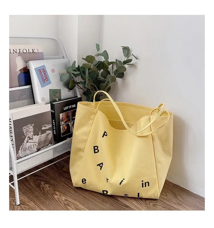 Letters Canvas Shoulder Bag