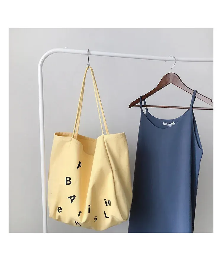 Letters Canvas Shoulder Bag