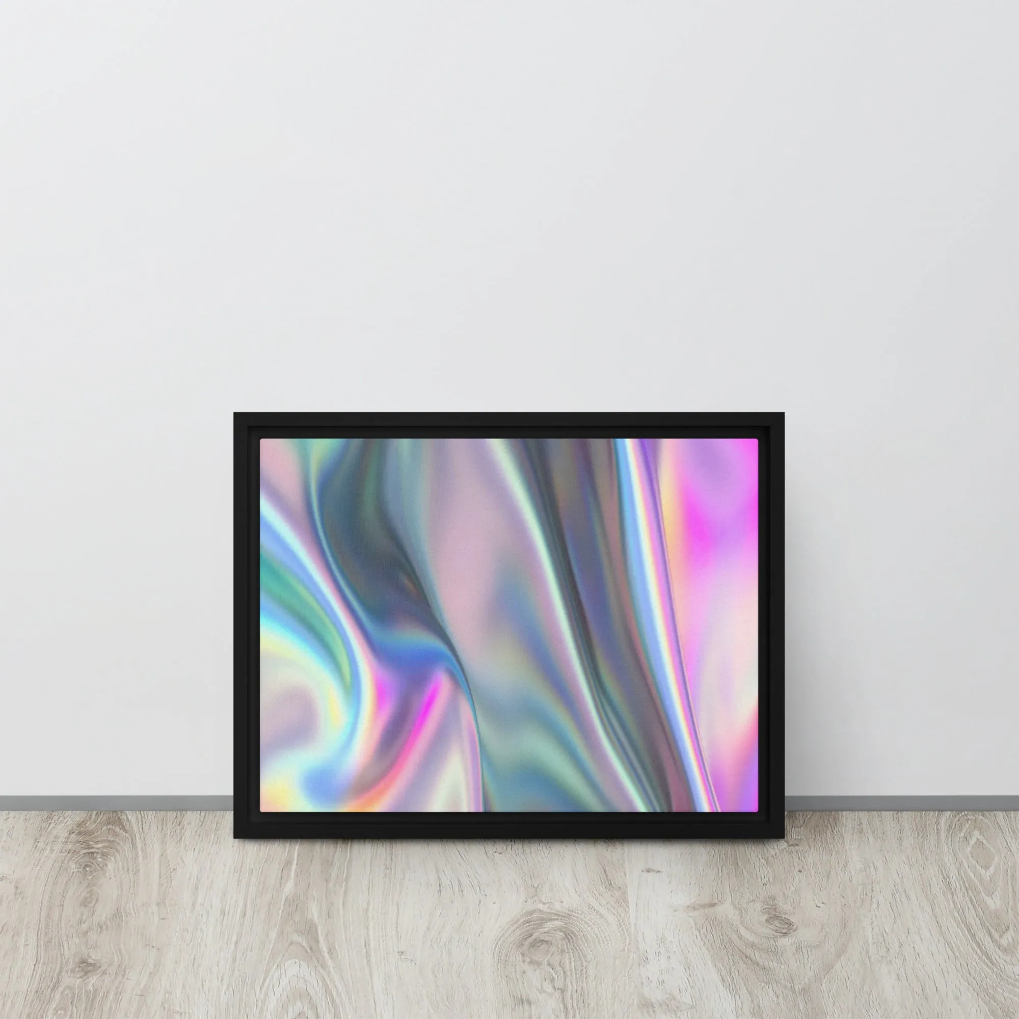 Liquid Chrome Framed Canvas Print