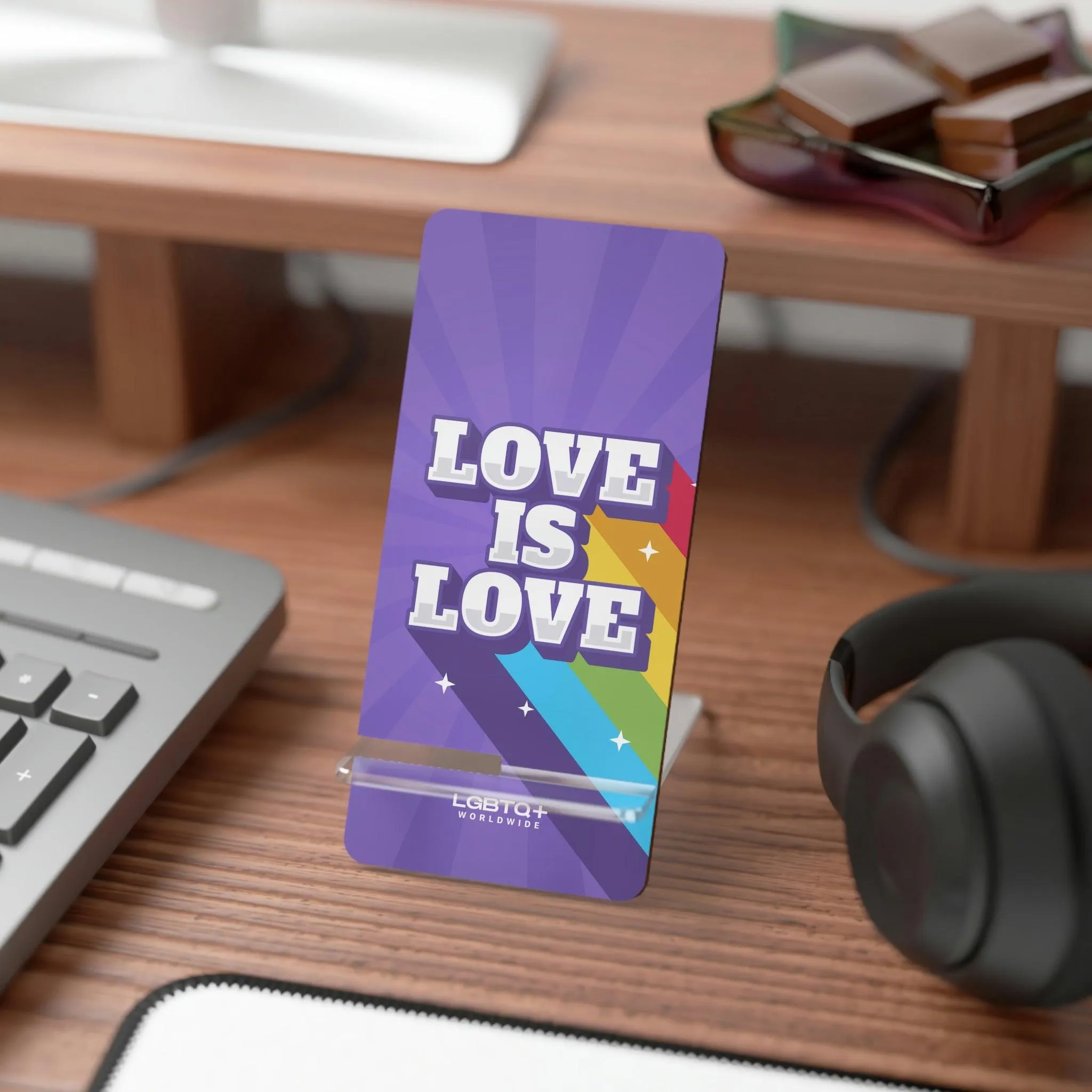 ,,LOVE IS LOVE" Handyhalter für Smartphones