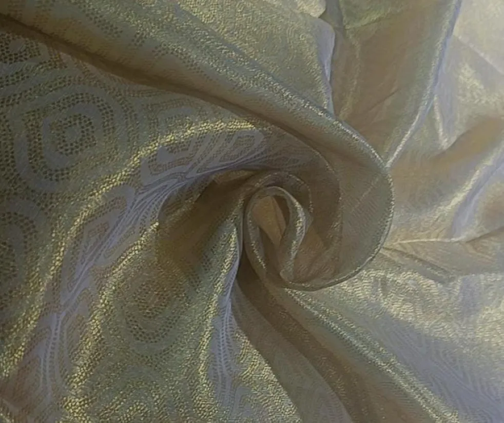 Metallic tissue jacquard fabric gold 44" wide