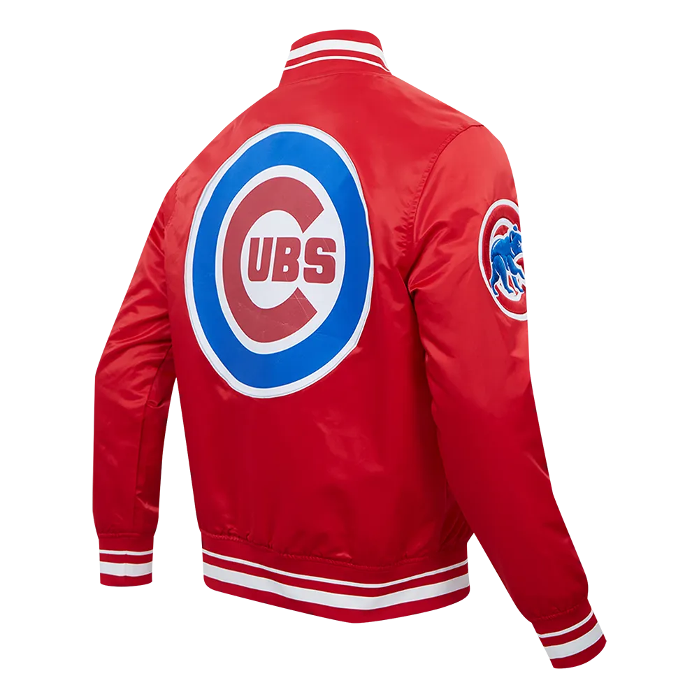 MLB CHICAGO CUBS SCRIPT TAIL MEN'S SATIN JACKET (RED)