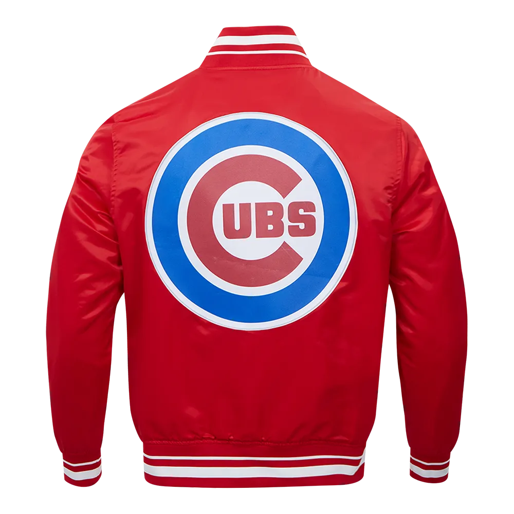 MLB CHICAGO CUBS SCRIPT TAIL MEN'S SATIN JACKET (RED)