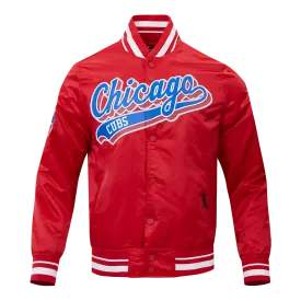 MLB CHICAGO CUBS SCRIPT TAIL MEN'S SATIN JACKET (RED)