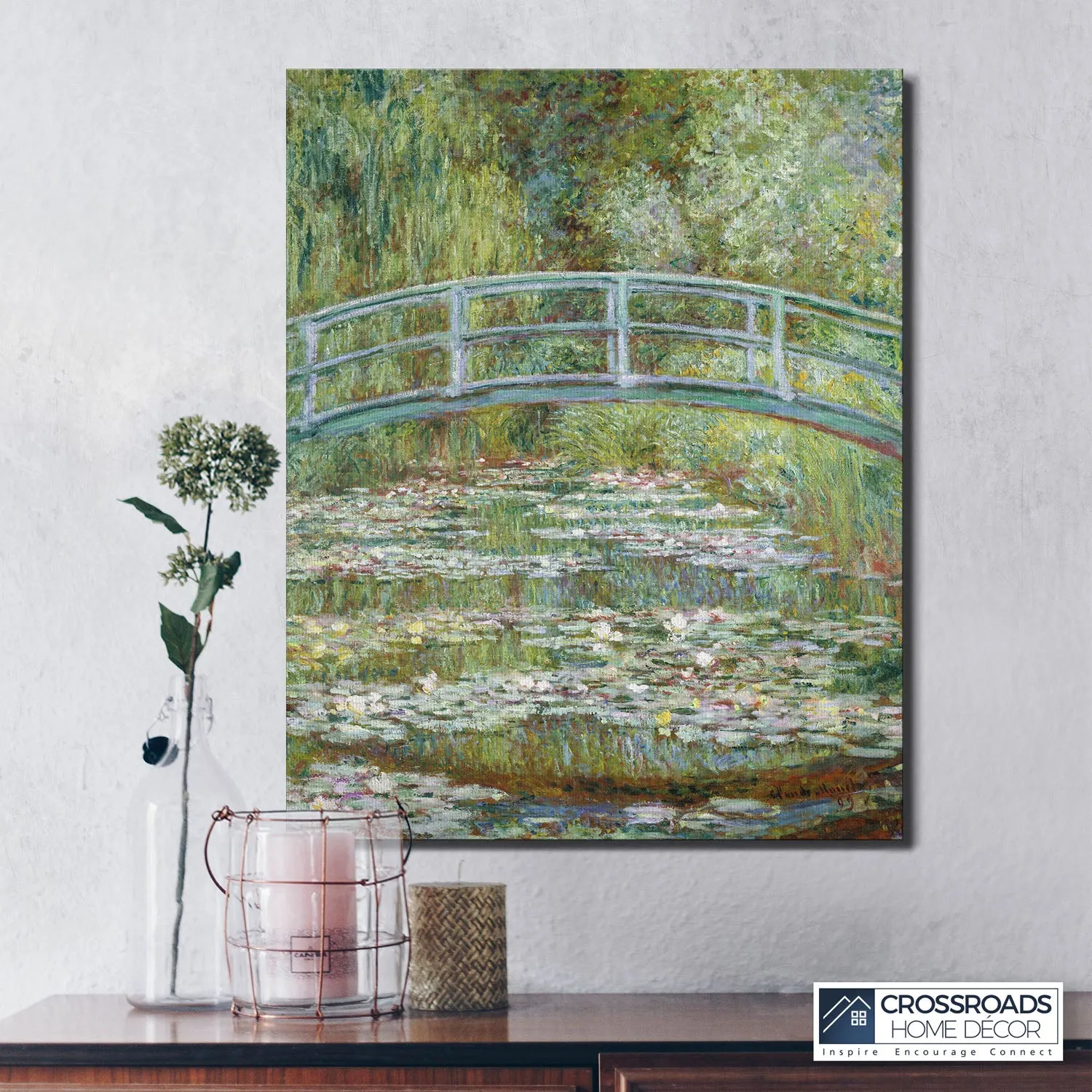 Monet Wall Art, Lily Painting, Monet Canvas Wall Art, Water Lily Pond Canvas Print, Claud Monet Prints, Ready To Hang for Living Room Home Wall Decor, C2419