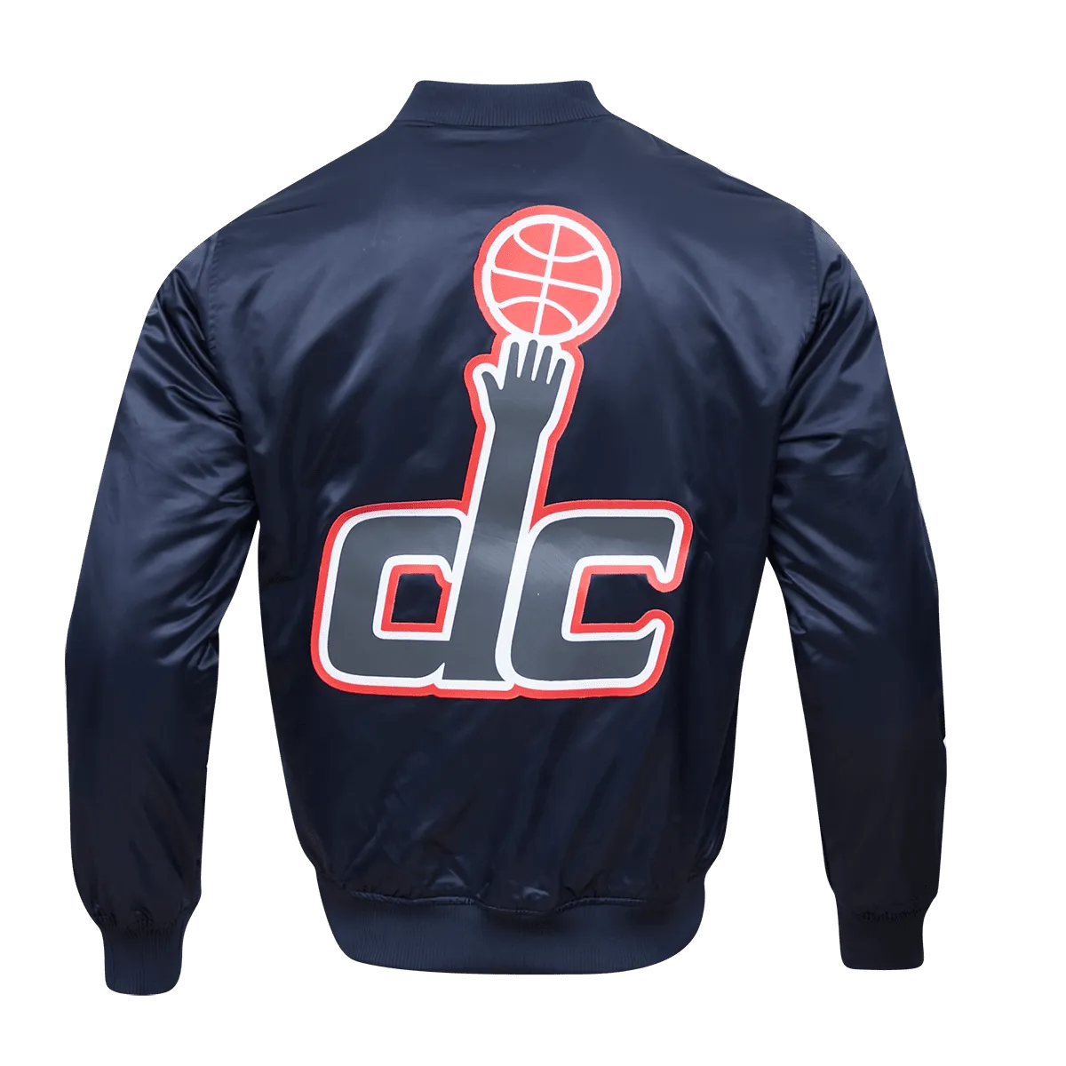 NBA WASHINGTON WIZARDS BIG LOGO MEN'S SATIN JACKET (MIDNIGHT NAVY)