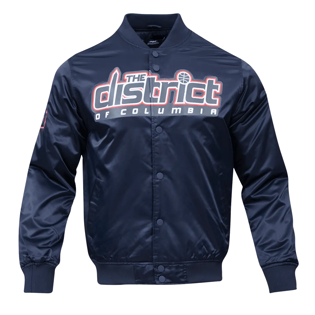 NBA WASHINGTON WIZARDS BIG LOGO MEN'S SATIN JACKET (MIDNIGHT NAVY)