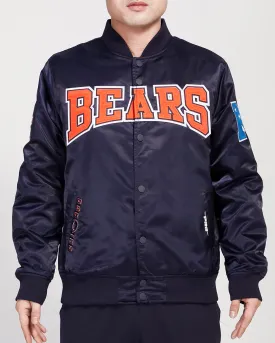 NFL CHICAGO BEARS CREST EMBLEM MEN'S SATIN JACKET (MIDNIGHT NAVY)