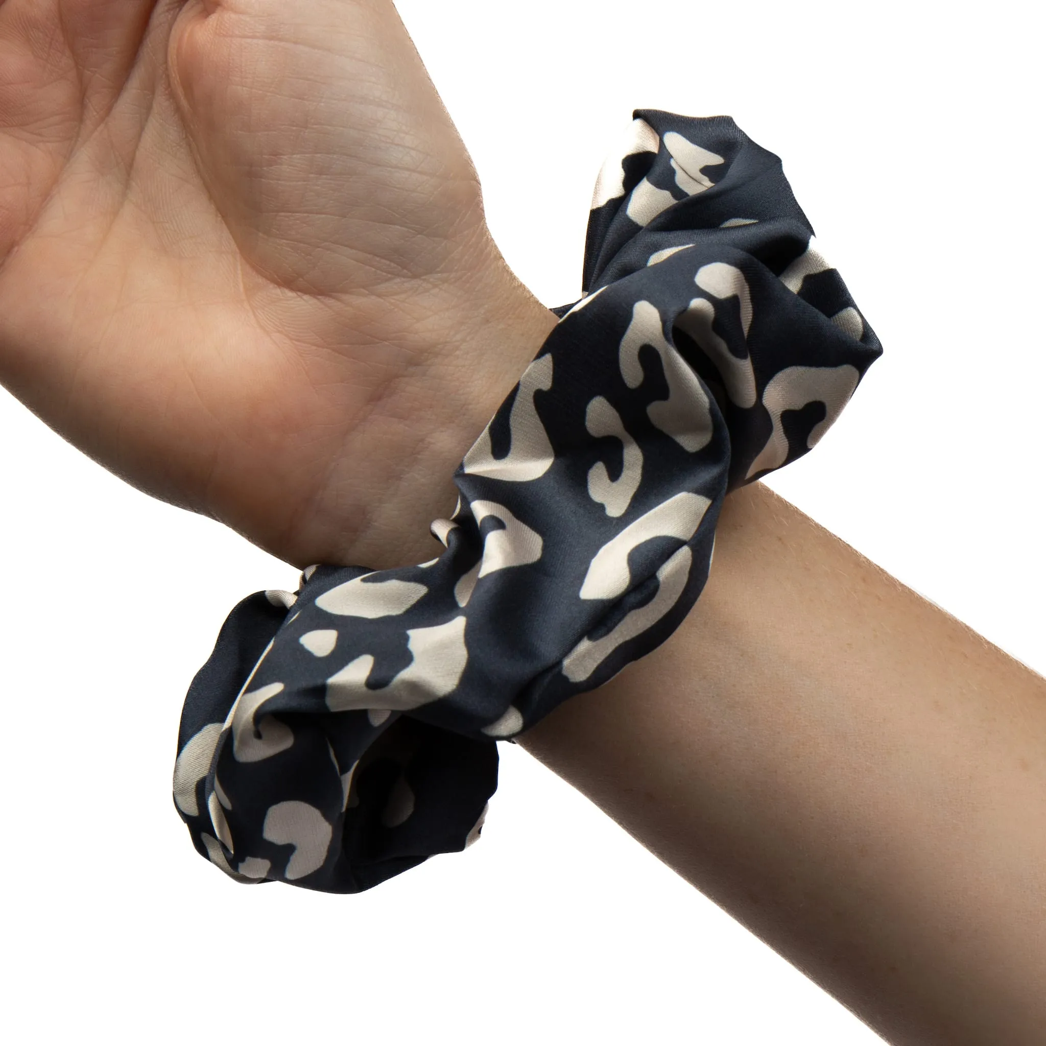 Only Curls Satin Scrunchies - Leopard and Animal Print Twin Pack