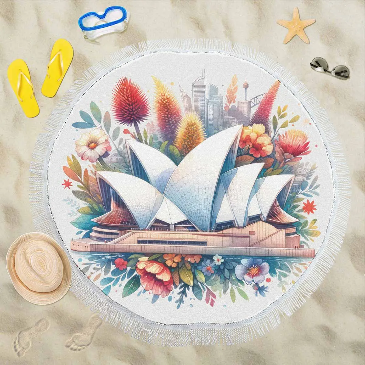 Opera House Awd1311  Circular Beach Shawl 59"