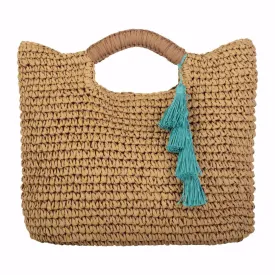 Paloma -  Natural Woven Straw Tote