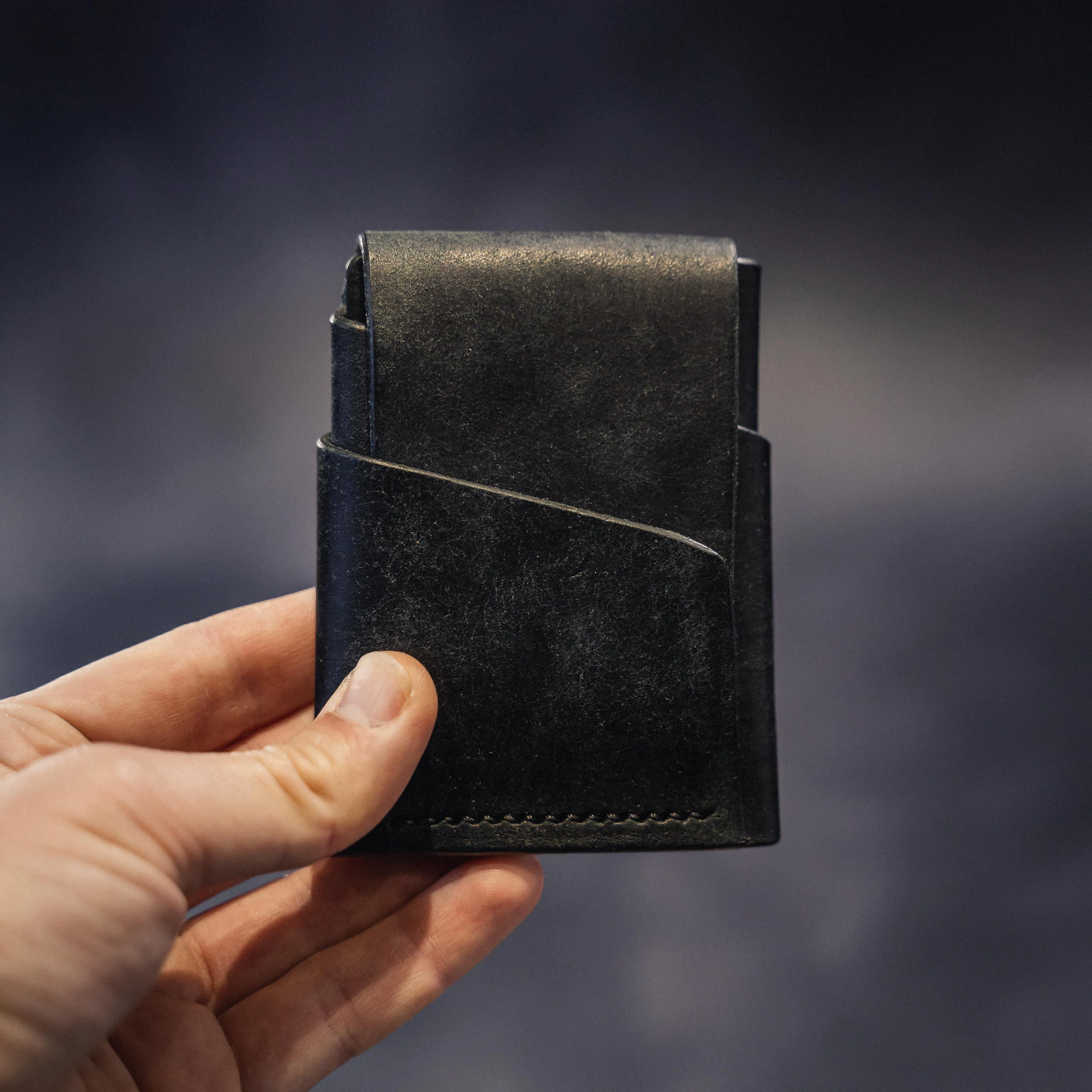 Pembrook 'Fold' Leather Cardholder - Cognac