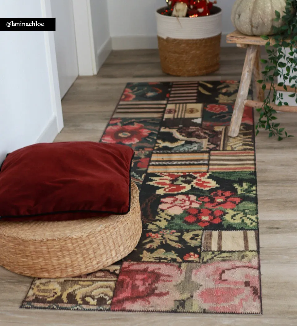 Quilt Kilim Flower Vinyl Rug