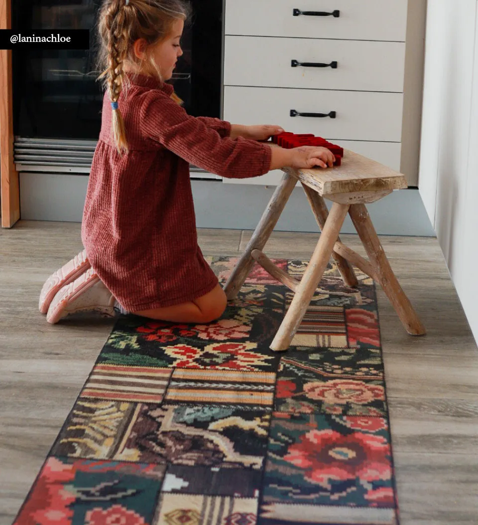 Quilt Kilim Flower Vinyl Rug