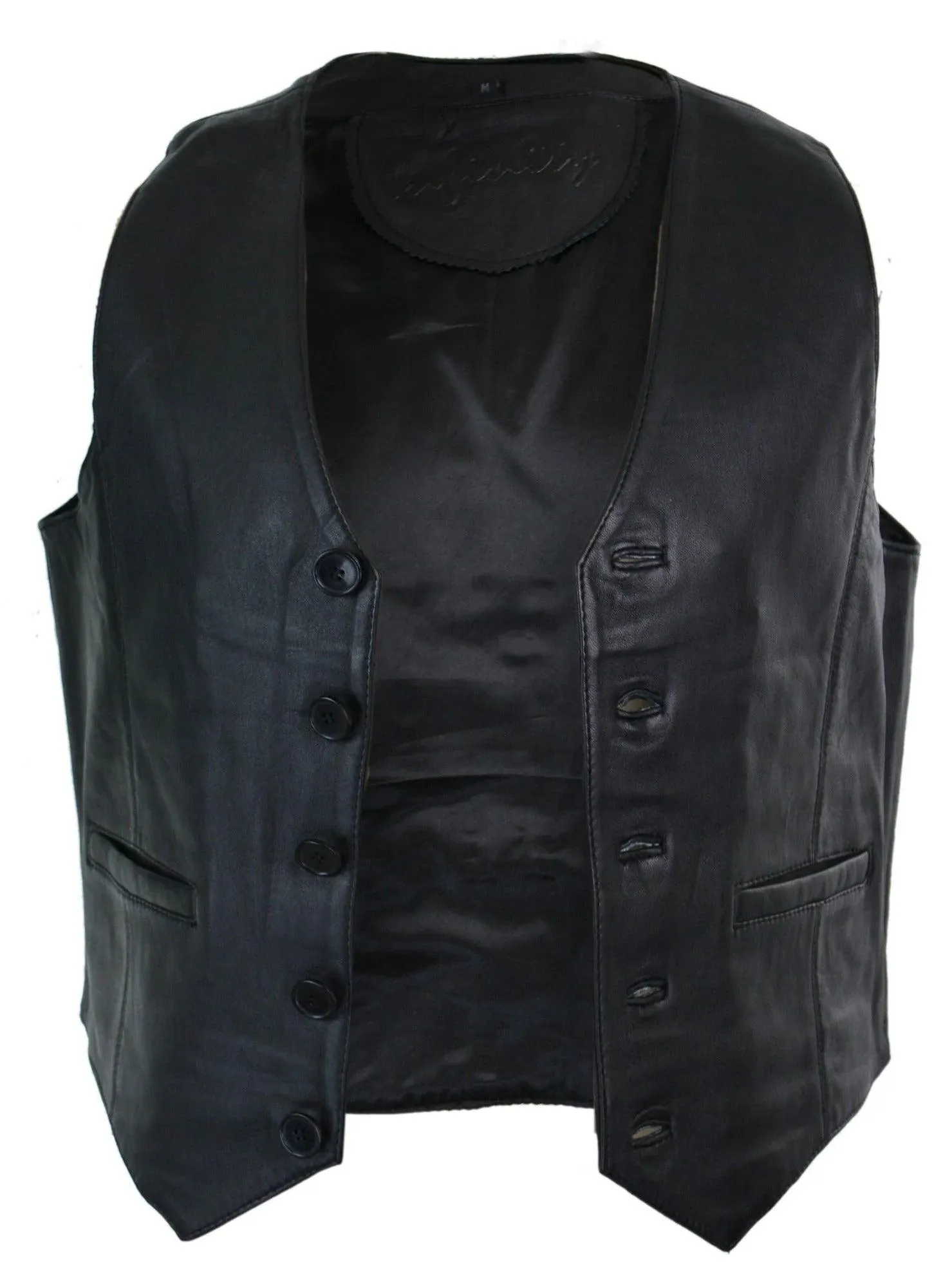 Real Leather Gilet Quilted Men's Waistcoat