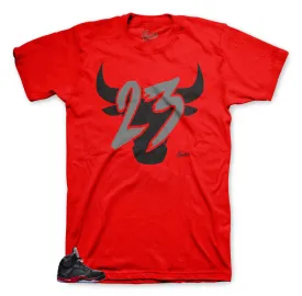 Retro 5 Satin Red Toro Shirt