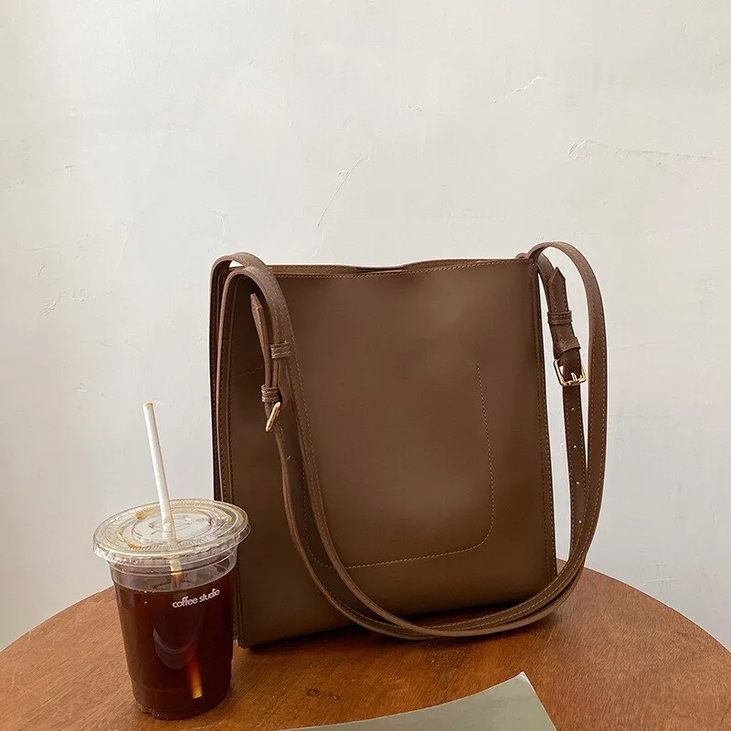 Retro Crossbody Bag for Women Shoulder Bags Ladies Large Capacity Pocket PU Leather Fashion Women's handbag Totes brown bolsas