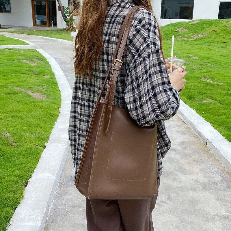 Retro Crossbody Bag for Women Shoulder Bags Ladies Large Capacity Pocket PU Leather Fashion Women's handbag Totes brown bolsas