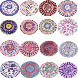 Round Mandala Outdoor Mat 142cm/4'8" for Beach, Travel or Camping