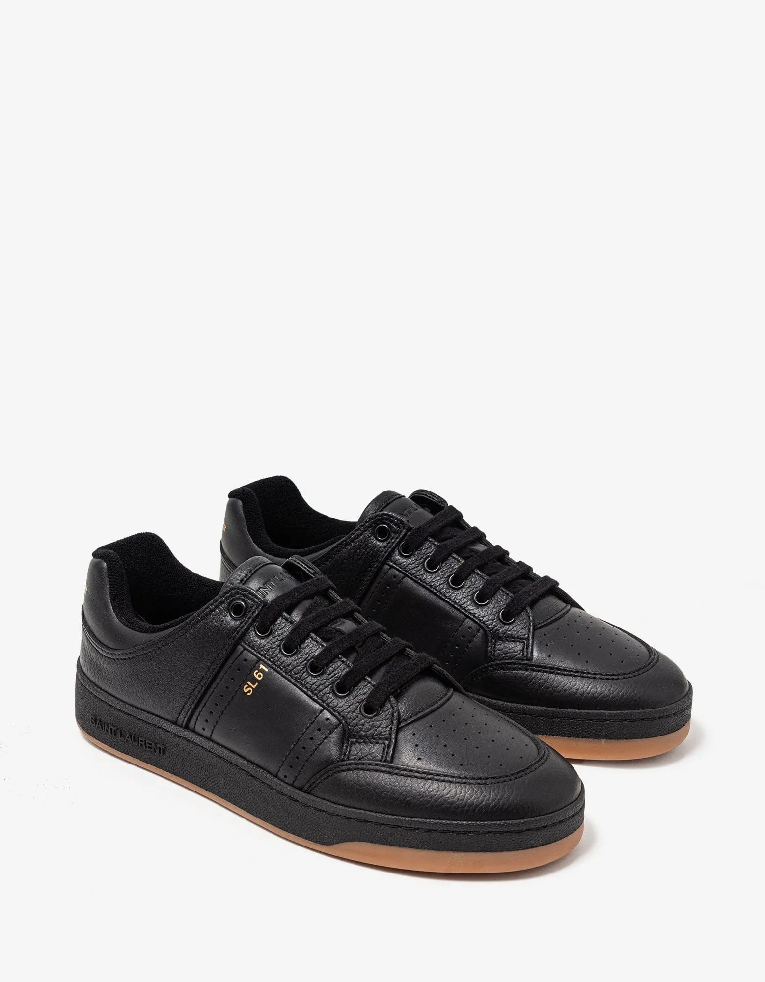 Saint Laurent Black SL/61 Leather Trainers