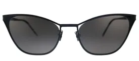 Saint Laurent SL 409 002 Cat-Eye Metal Black Sunglasses with Black Lens