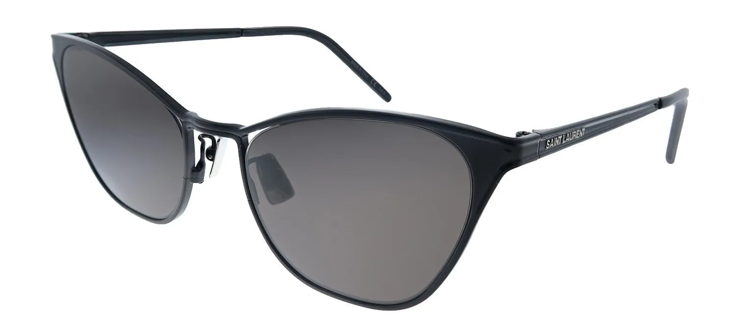 Saint Laurent SL 409 002 Cat-Eye Metal Black Sunglasses with Black Lens