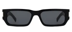 Saint Laurent SL 660 001 Rectangle Plastic Black Sunglasses with Grey Lens