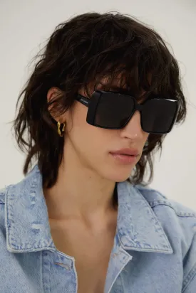 Saint Laurent squared 70s inspired black acetate sunglasses