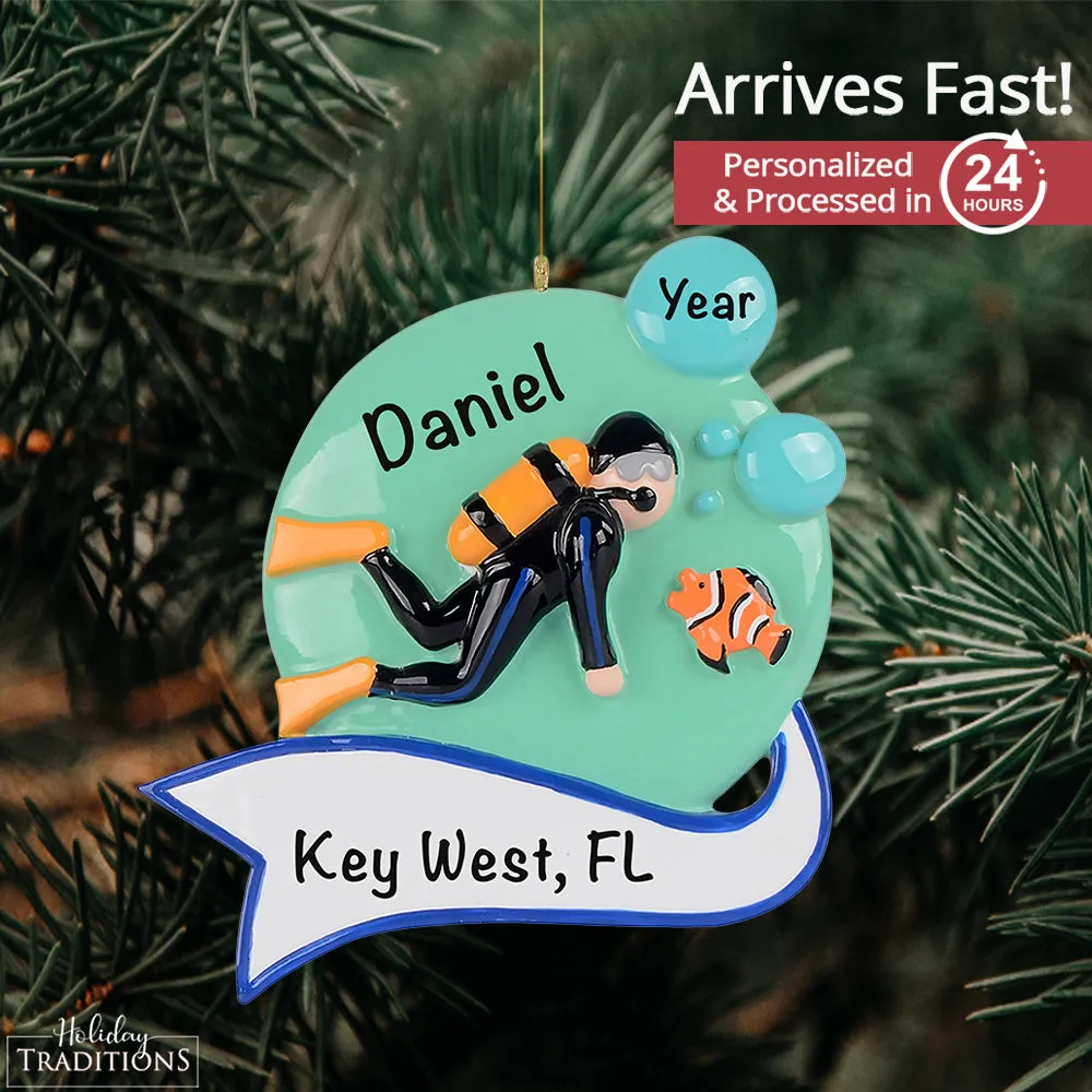 Scuba Diver Christmas Ornament