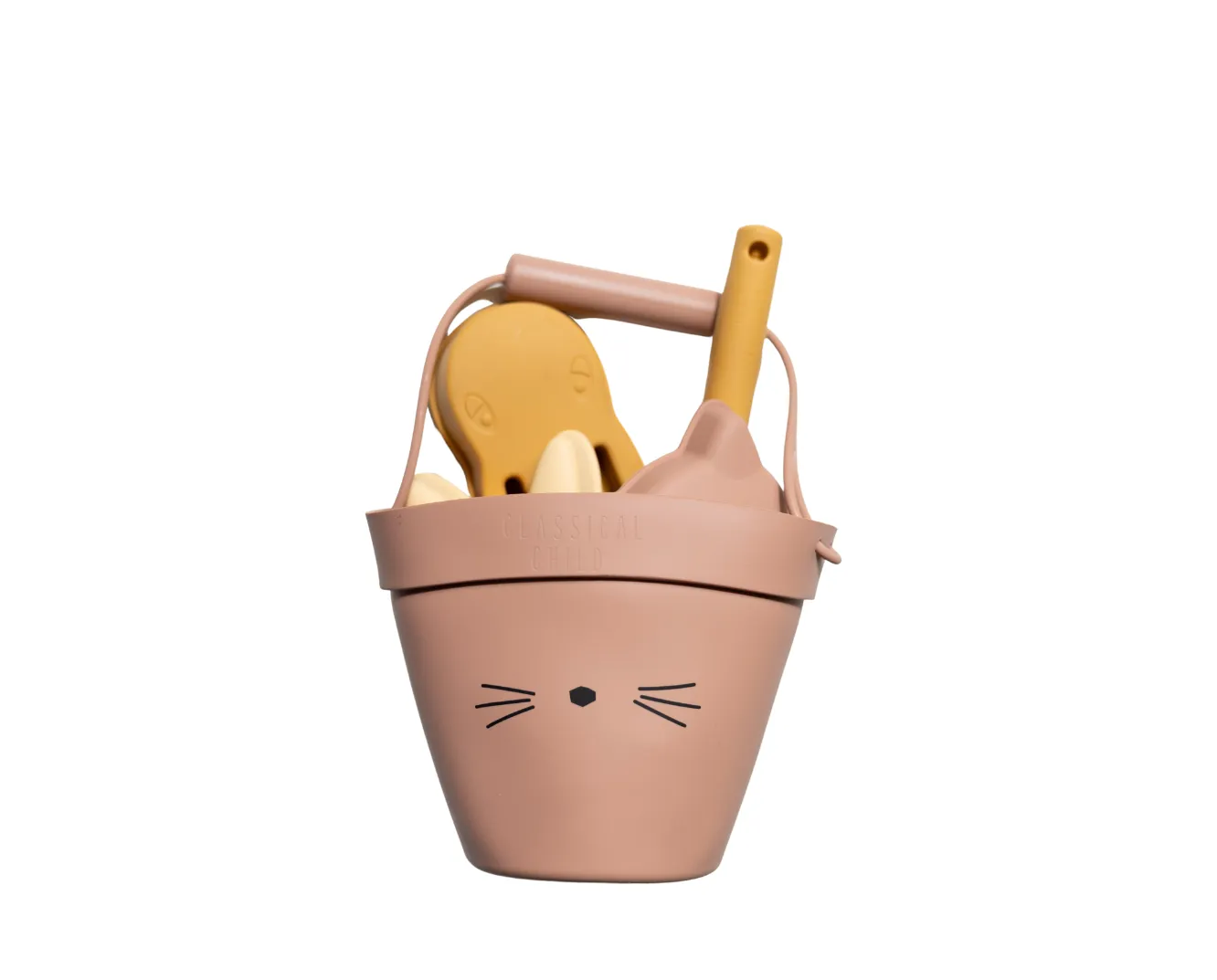 Silicone Beach Bucket & Toys Set - Pink Cat