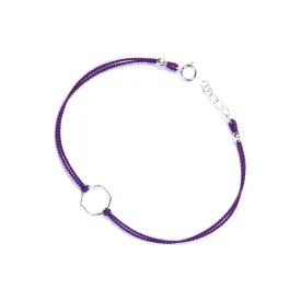 Silk Hexagon Bracelet | Purple,Silver