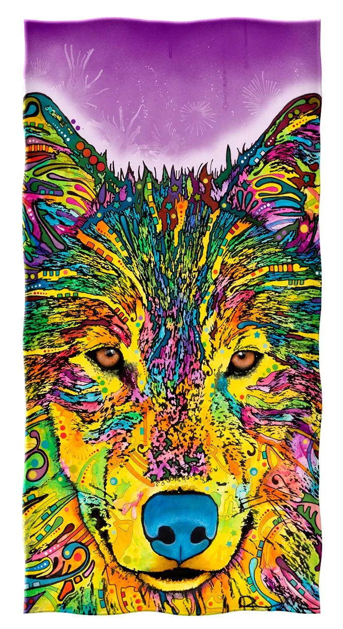 Super Soft Plush Cotton Beach Bath Pool Towel by Dean Russo (Confident Cat