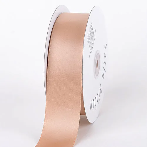 Tan - Satin Ribbon Single Face - ( W: 3/8 Inch | L: 100 Yards )