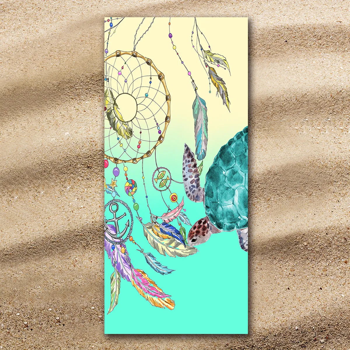 The Dreamcatcher and Sea Turtle Jumbo Beach Towel