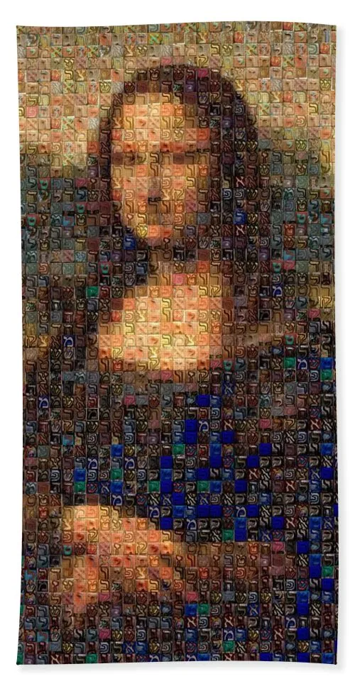 Tribute to Leonardo - Mona Lisa - Beach Towel