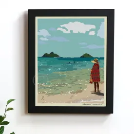 Twin Island Peace Art Print 8" x 10" Framed Wall Poster - Hawaii