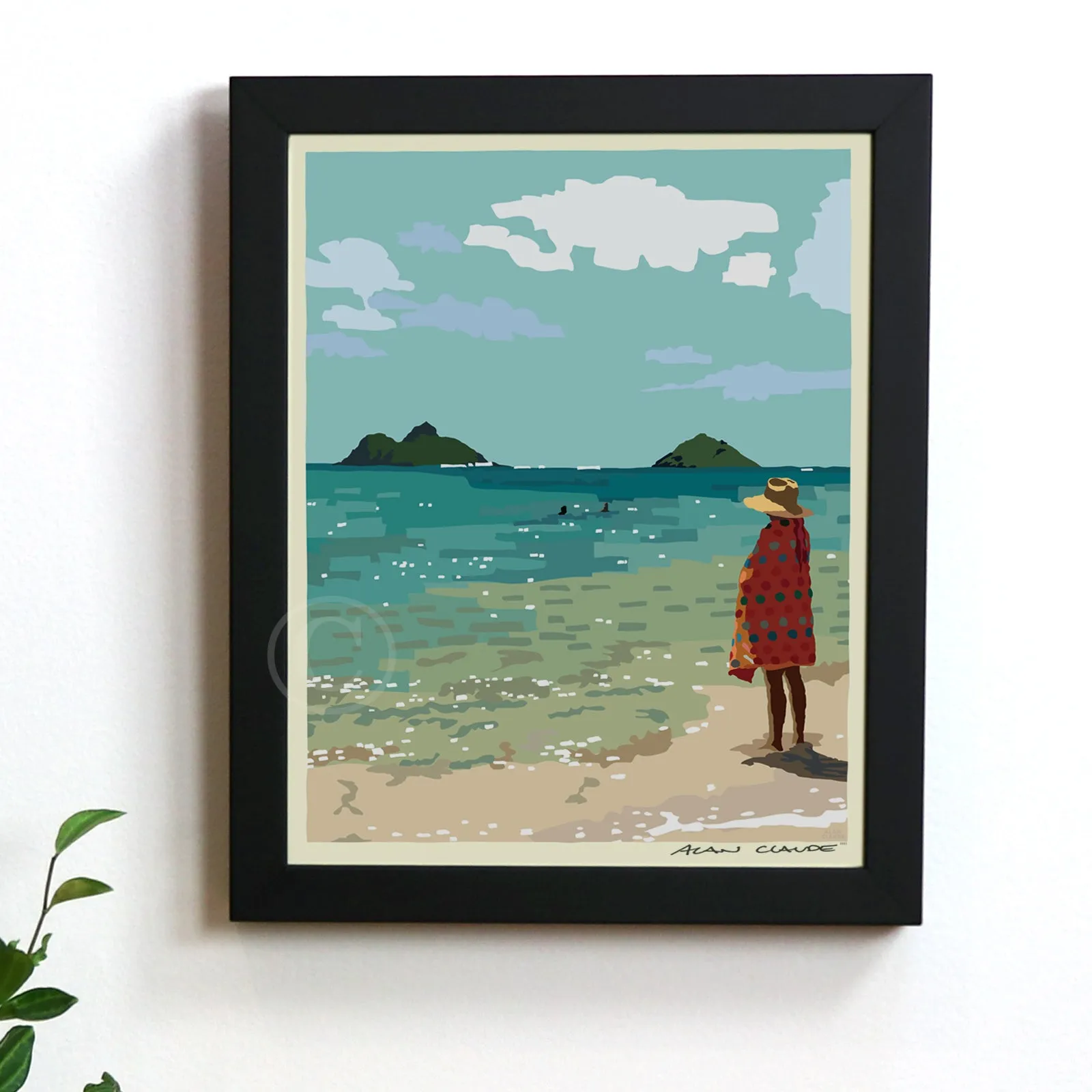 Twin Island Peace Art Print 8" x 10" Framed Wall Poster - Hawaii