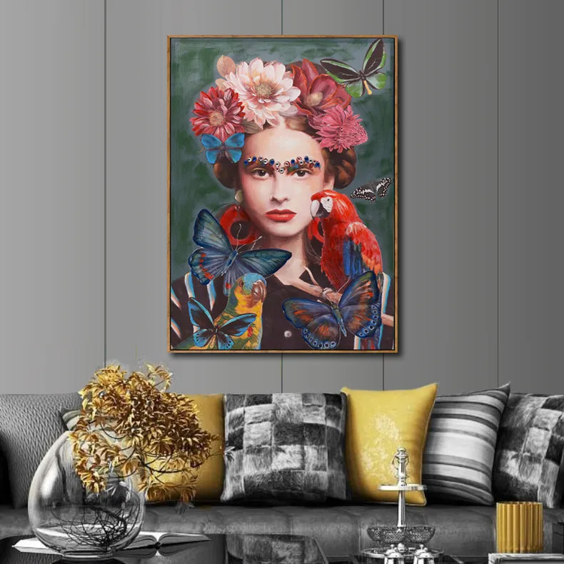 Wall art canvas framed print 60 x 90 cm Flora Frida