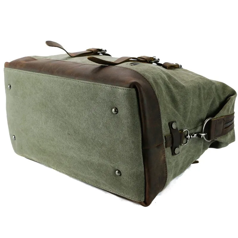 WaxTraveler™XL Damen / Herren Canvas Reisetasche Weekender. Gewachste Segeltuch & Leder