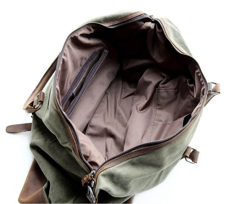 WaxTraveler™XL Damen / Herren Canvas Reisetasche Weekender. Gewachste Segeltuch & Leder