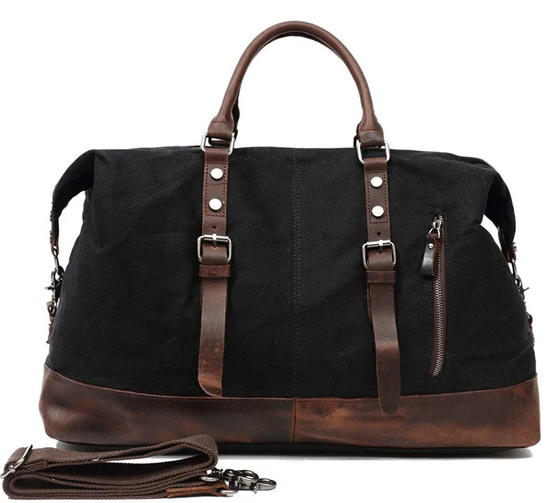 WaxTraveler™XL Damen / Herren Canvas Reisetasche Weekender. Gewachste Segeltuch & Leder